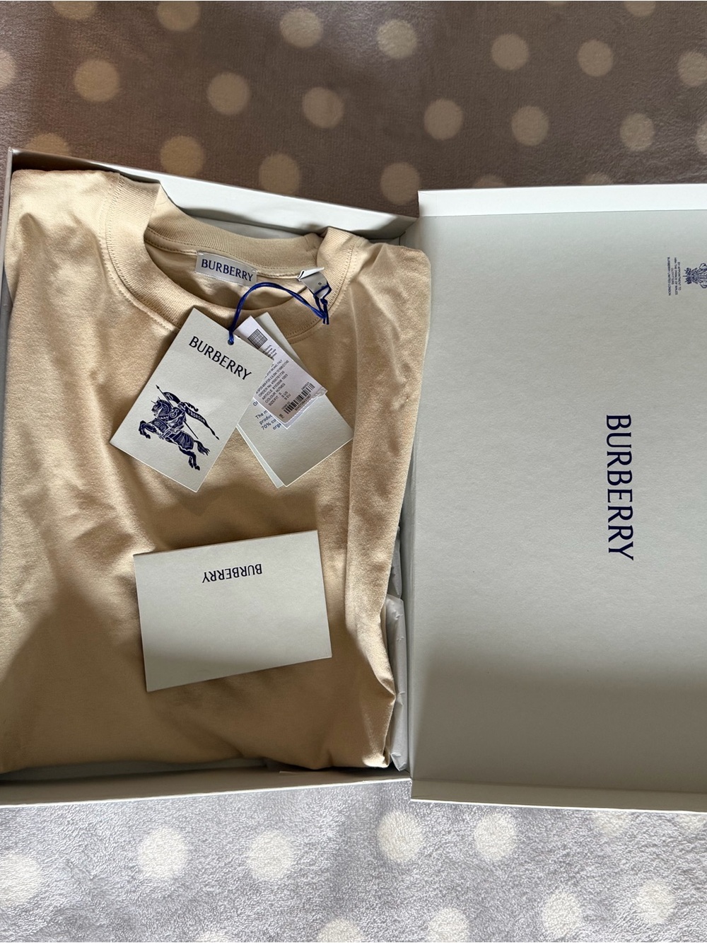 Burberry Men’s Cream Short-Sleeve Crewneck T-Shirt